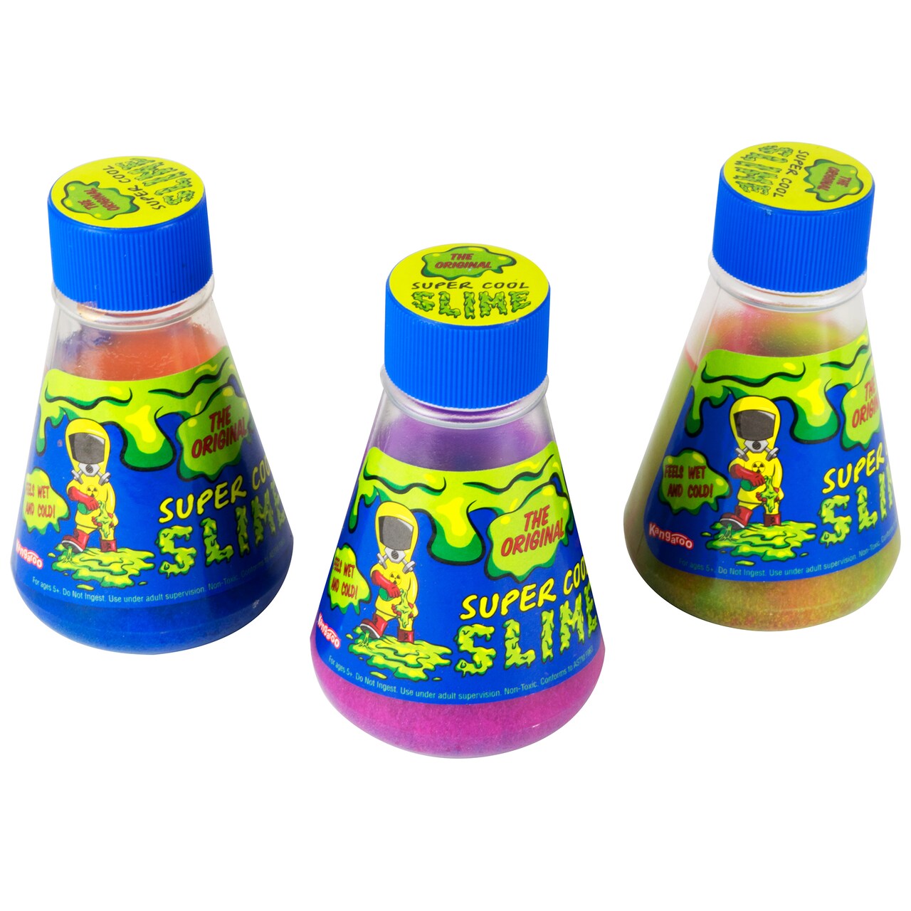 Super Cool Slime: The Original Pack Of 3 - 5oz Bottles, Non-Toxic, Cool & Holographic Slimes, Moves Like A Liquid But Feels Like A Slime, Sensory Activity, Stress Reliever, For Kids Teens & Adults, Ages 5+